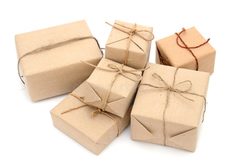 Parcels boxes stock photo. Image of gift, kraft, postal 32698254