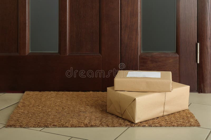 Parcels on Rug. Delivery Service Stock Image Image of courier, home