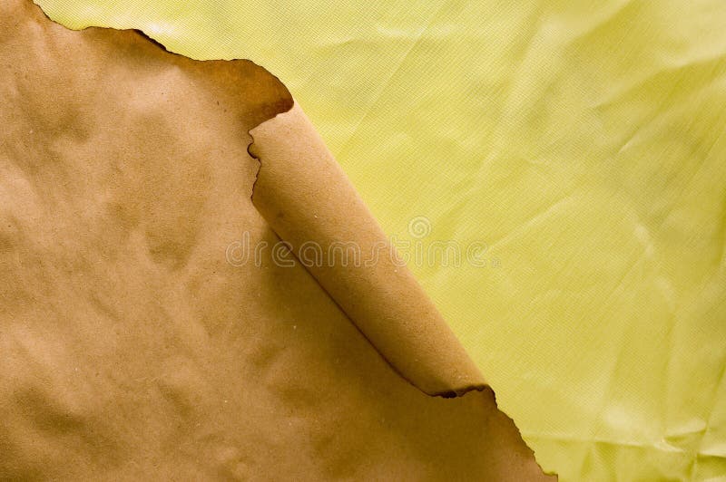 Cursive writing on parchment paper on the diagonal Stock Photo