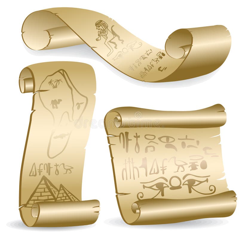 Parchment with Egyptian Hieroglyphs Stock Vector Illustration of