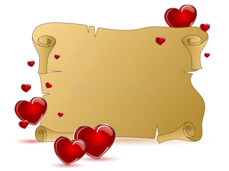 Parchment with hearts stock vector. Illustration of heart 20074879