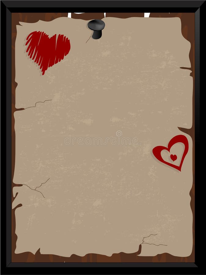 Parchment with hearts stock vector. Illustration of heart 20074879