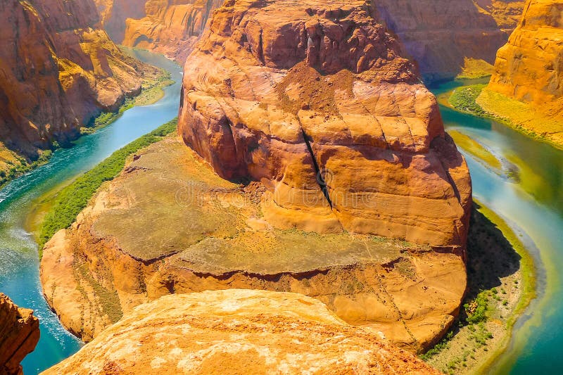 Parco nazionale a ferro di cavallo di Grand Canyon della curvatura fotografie stock libere da diritti Parco nazionale a ferro di cavallo di Grand Canyon della curvatura fotografie stock libere da diritti