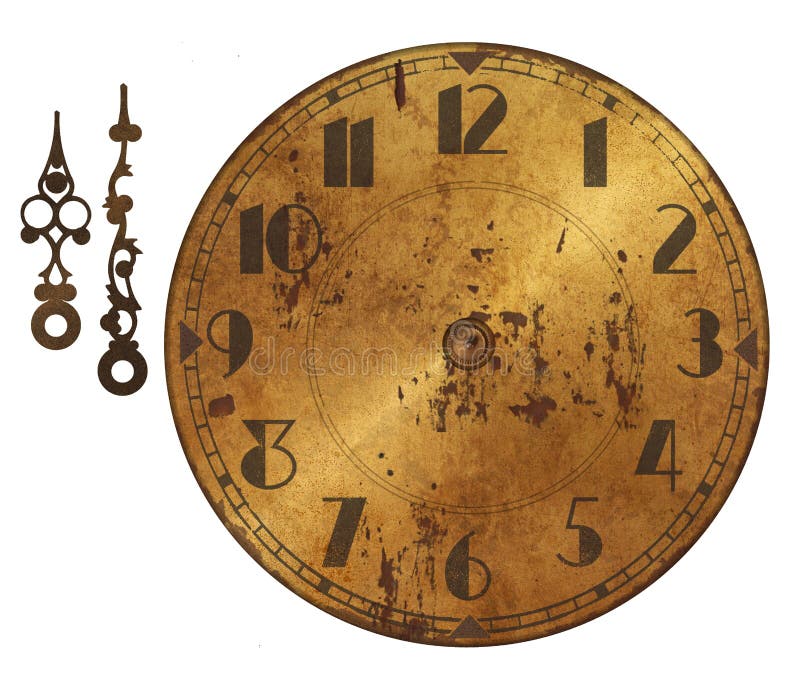 Pared vieja del Grunge del bronce del reloj rústica con la mano Art Deco imagen de archivo Pared vieja del Grunge del bronce del reloj rústica con la mano Art Deco imagen de archivo