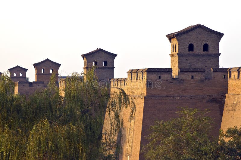 Muralha da cidade antiga da China imagens de stock