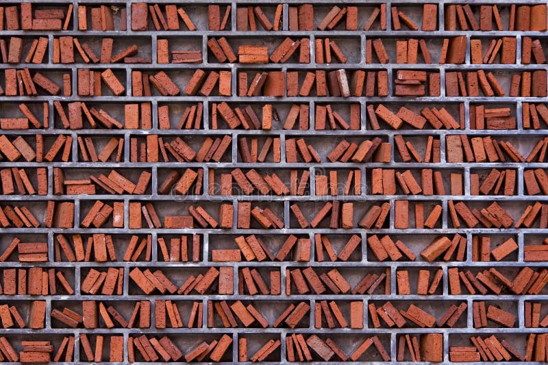 Public library external wall with exposed brickwork arranged to mimic books on a shelf. A clever and unmistakable design. Public library external wall with exposed brickwork arranged to mimic books on a shelf. A clever and unmistakable design.