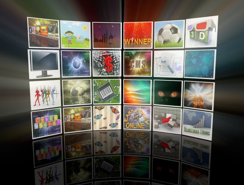 parede do vídeo 3d ilustração royalty free parede do vídeo 3d ilustração royalty free