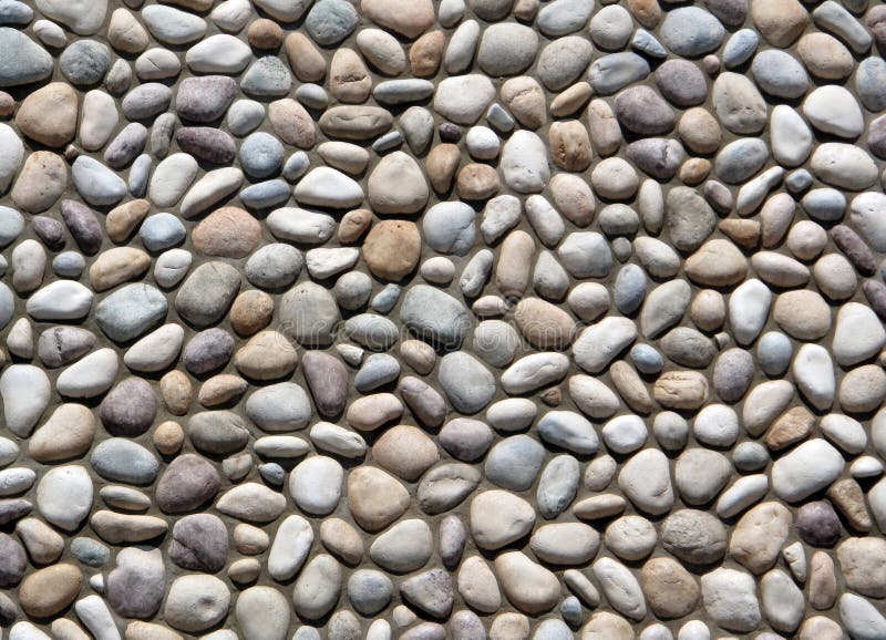 Large pebble like rocks decoratively arranged to form an attractive wall. Large pebble like rocks decoratively arranged to form an attractive wall.