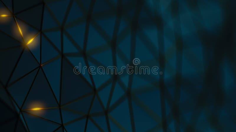 Dark polygonal wall with glow edges. Extremely shallow depth of field. 3D render illustration. Dark polygonal wall with glow edges. Extremely shallow depth of field. 3D render illustration