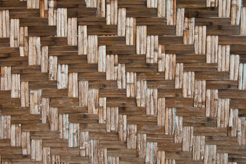 Parede tailandesa nativa do bambu do estilo do teste padrão foto de stock royalty free Parede tailandesa nativa do bambu do estilo do teste padrão foto de stock royalty free