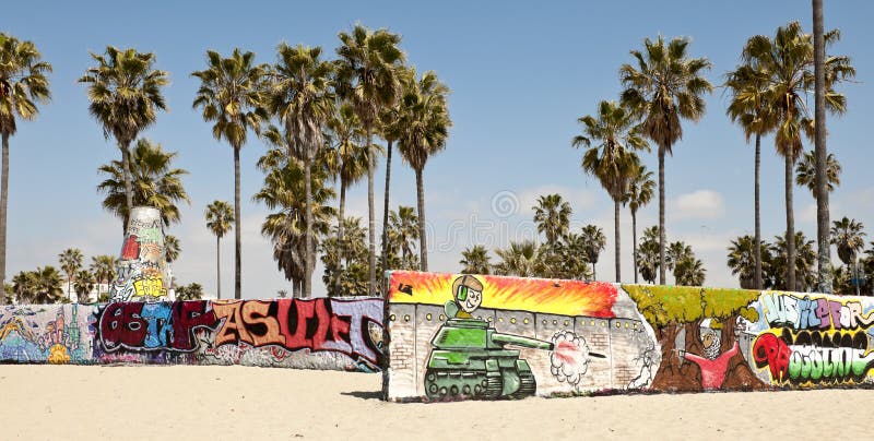 Art walls on Venice beach, Los Angeles, California, USA. Art walls on Venice beach, Los Angeles, California, USA