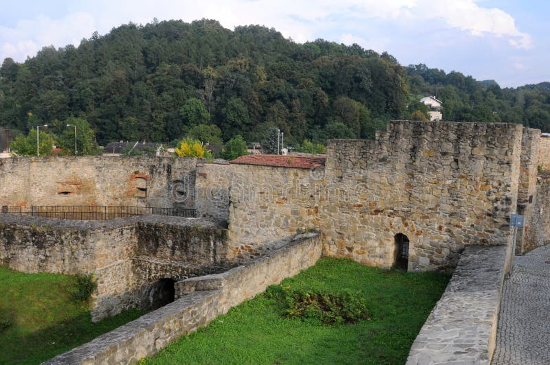 Paredes em torno da cidade em Bardejov - Eslováquia foto de stock Paredes em torno da cidade em Bardejov - Eslováquia foto de stock