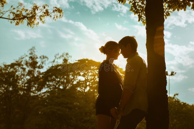 Pareja De Siluetas Enamoradas Abrazándose Bajo El árbol En El Parque Foto de archivo - Imagen de silueta, verano: 184881034 Pareja De Siluetas Enamoradas Abrazándose Bajo El árbol En El Parque Foto de archivo - Imagen de silueta, verano: 184881034