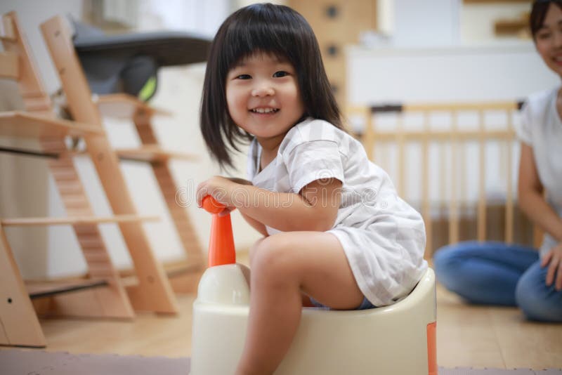 Parent and Child To Toilet Training Stock Image Image of education