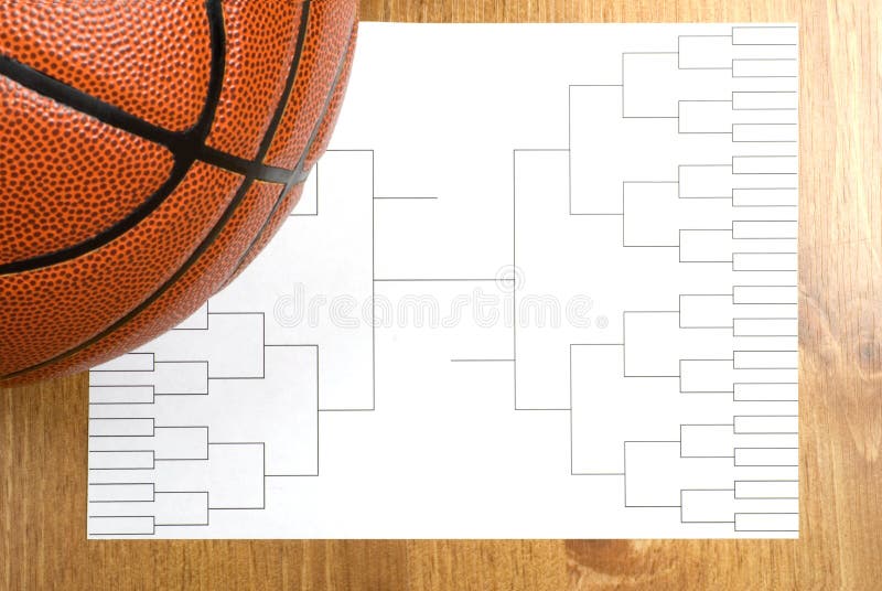 Parentesi e pallacanestro di torneo di pallacanestro fotografia stock Parentesi e pallacanestro di torneo di pallacanestro fotografia stock