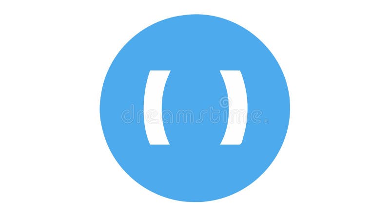 Parentheses brackets symbol on blue background code icon graphic , vector design Generative AI royalty free illustration