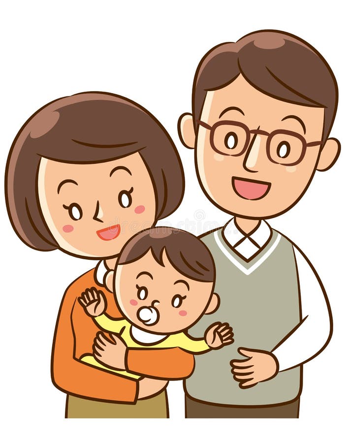 Parents and baby stock illustration. Illustration of couple - 52174067