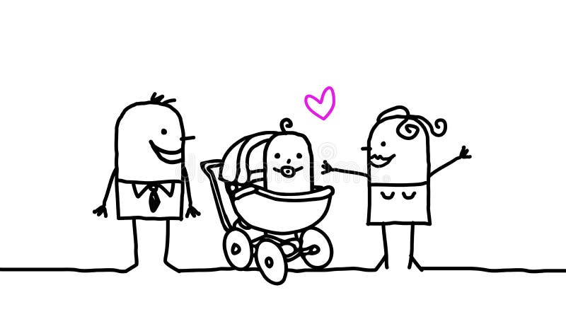Parents et bébé illustration stock
