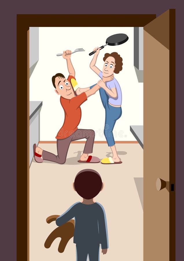 Parents fighting stock vector. Illustration of children - 17546447