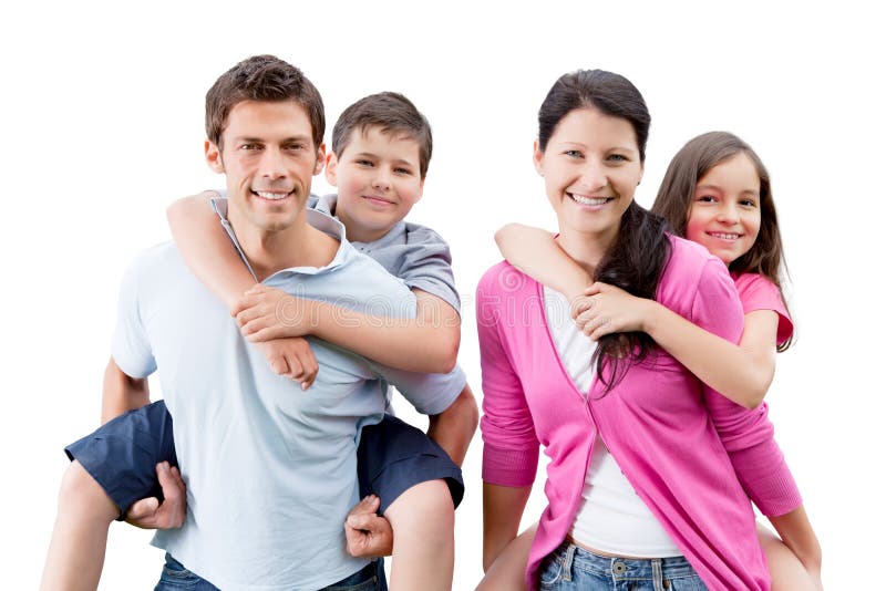 Parents heureux ferroutant des enfants images libres de droits Parents heureux ferroutant des enfants images libres de droits