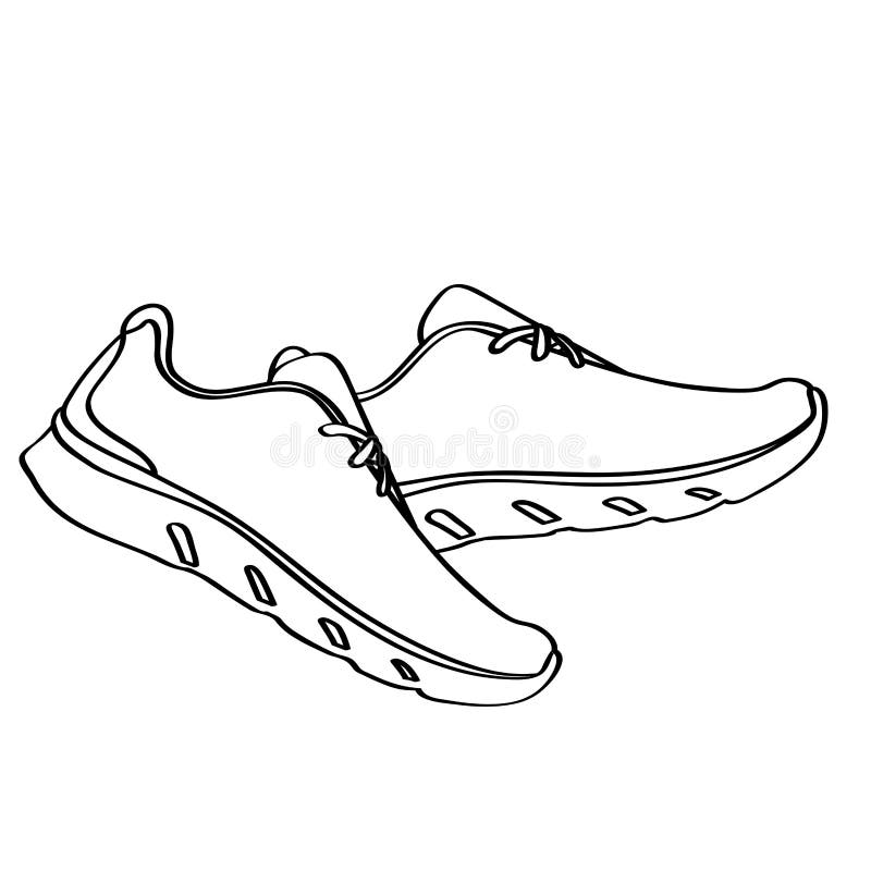 Isolated outline of a pair of tennis on a white background, Vector illustration. Isolated outline of a pair of tennis on a white background, Vector illustration