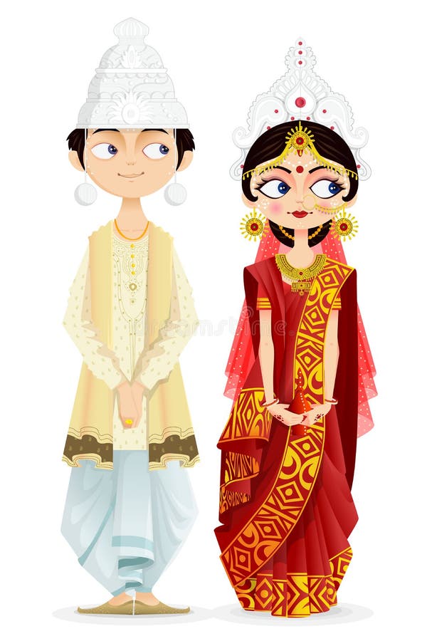 Pares bengalíes de la boda