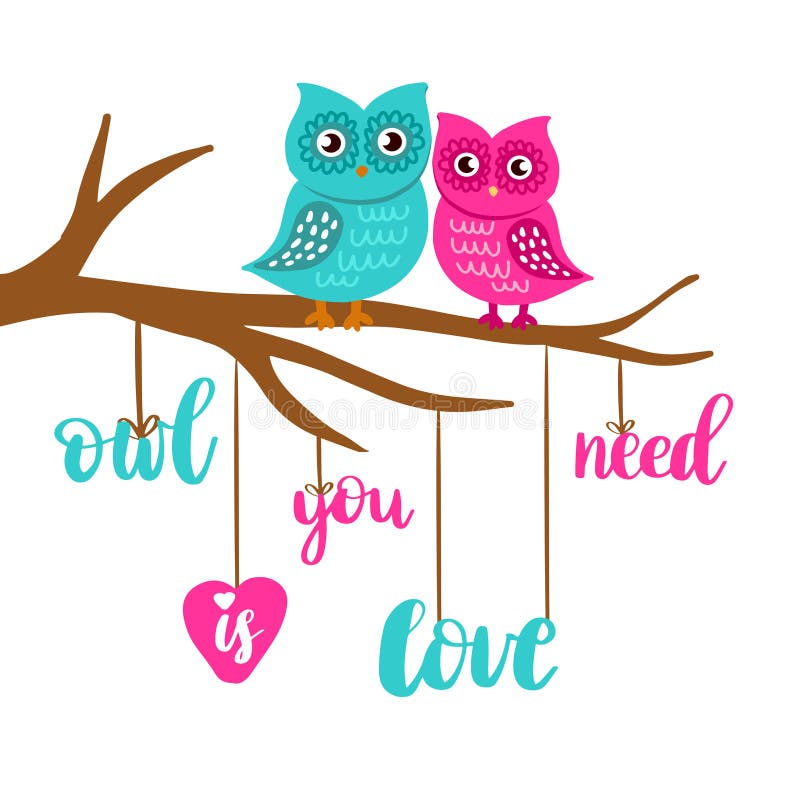 Pares cariñosos lindos de los búhos El búho que usted necesita es cartel de las letras de amor Camiseta, bolso, libro de escuela ilustración del vector Pares cariñosos lindos de los búhos El búho que usted necesita es cartel de las letras de amor Camiseta, bolso, libro de escuela ilustración del vector