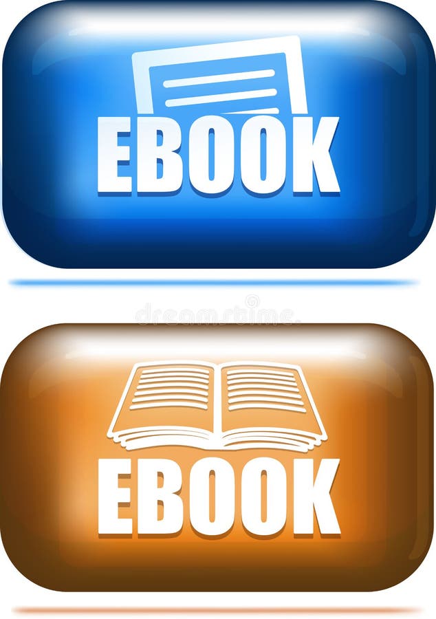 Pares de botón del icono del ebook stock de ilustración Pares de botón del icono del ebook stock de ilustración