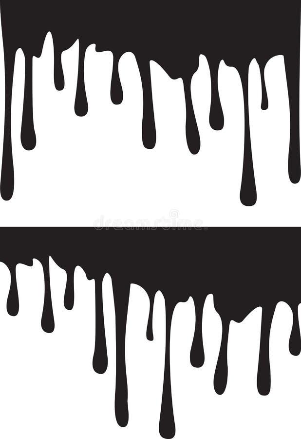 Pair of black paint drips. Vector illustration for your design. Pair of black paint drips. Vector illustration for your design