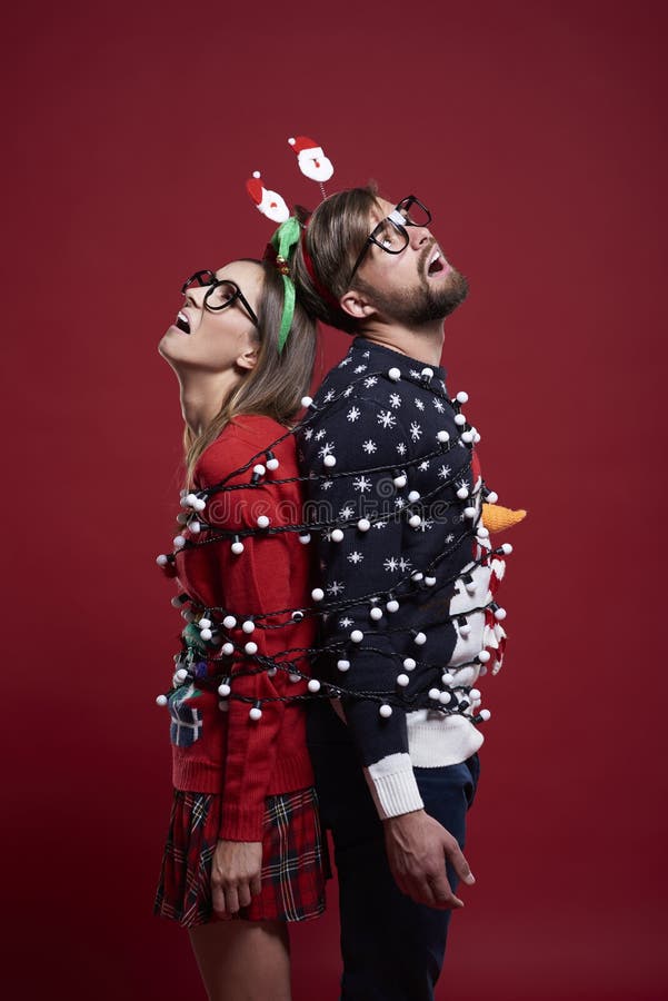 Pares de la Navidad imagen de archivo libre de regalías Pares de la Navidad imagen de archivo libre de regalías