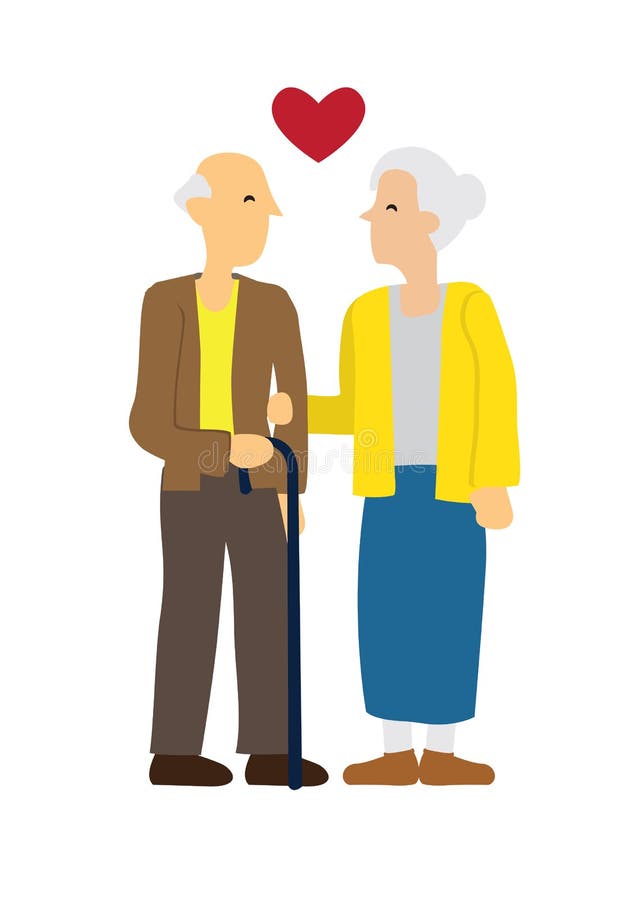 Pares idosos felizes que mostram a afeição sobre se Conceito do amor e da afei??o ilustração do vetor Pares idosos felizes que mostram a afeição sobre se Conceito do amor e da afei??o ilustração do vetor
