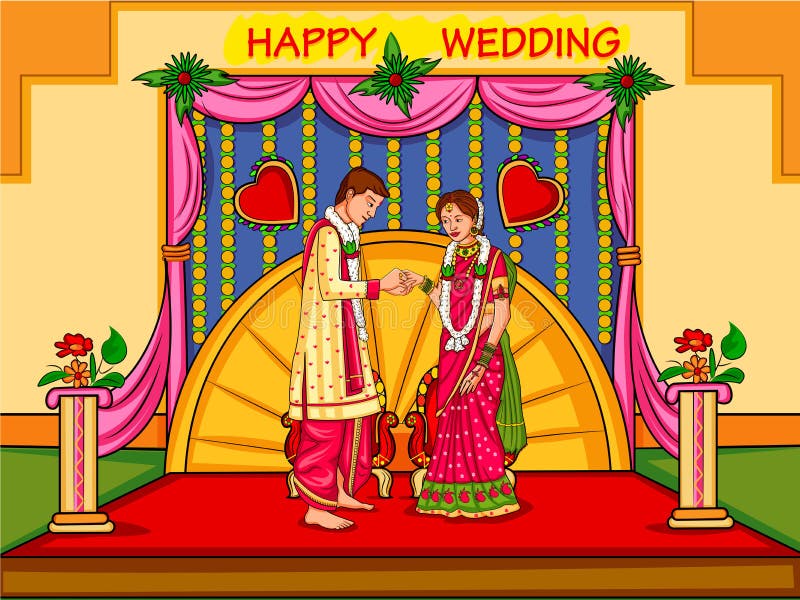 Pares indios en casarse la ceremonia del compromiso de la India
