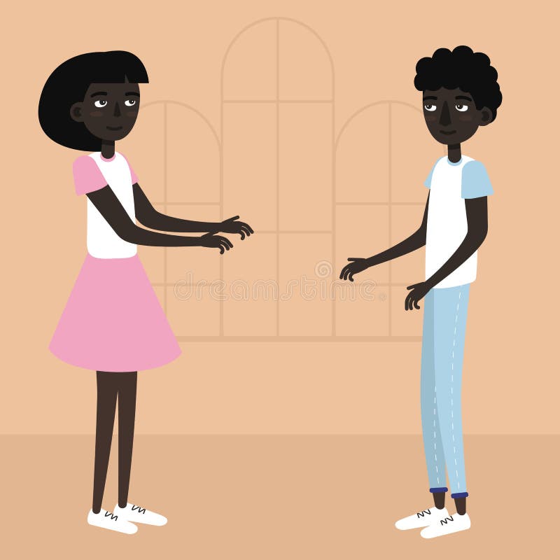 Pares jovenes Ejemplo del vector de los estudiantes africanos de los pares ilustración del vector Pares jovenes Ejemplo del vector de los estudiantes africanos de los pares ilustración del vector