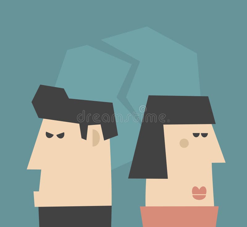 Pares jovenes que tienen problemas de la relación. stock de ilustración Pares jovenes que tienen problemas de la relación. stock de ilustración