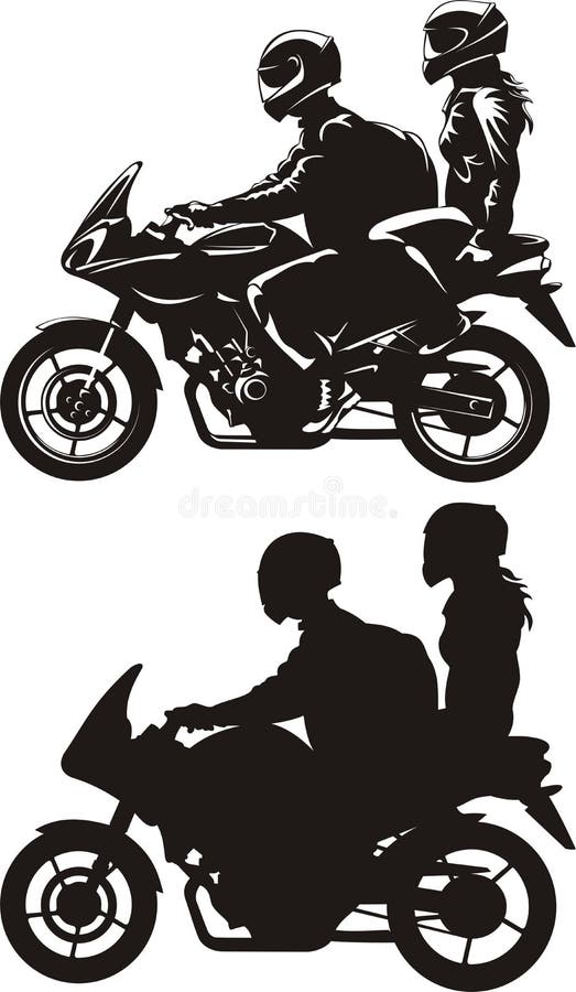 Pares na motocicleta ilustração royalty free Pares na motocicleta ilustração royalty free
