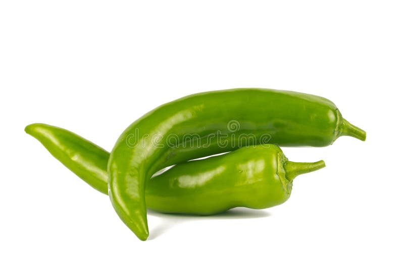 Um par de jalapeños (malaguetas verdes) imagem de stock royalty free