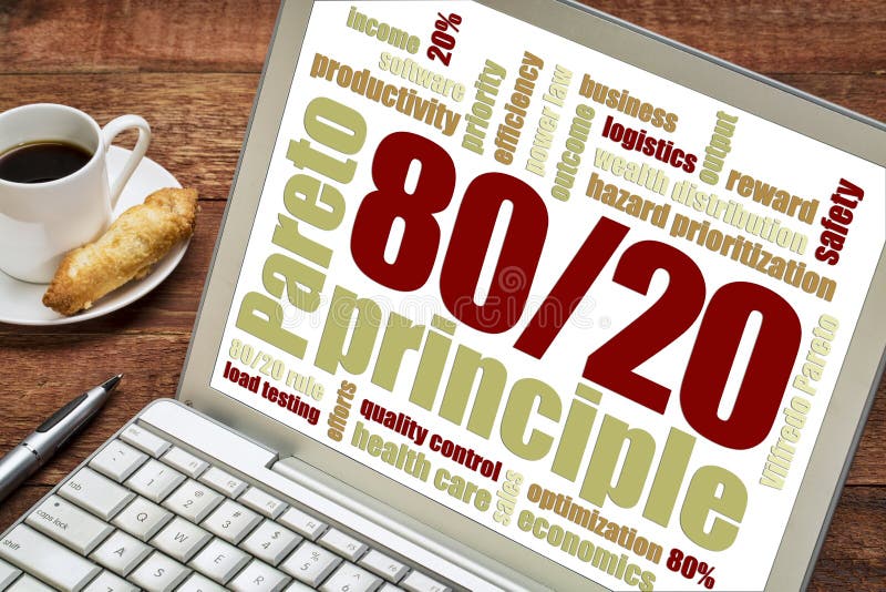 Pareto principle, eighty-twenty rule stock photos Pareto principle, eighty-twenty rule stock photos