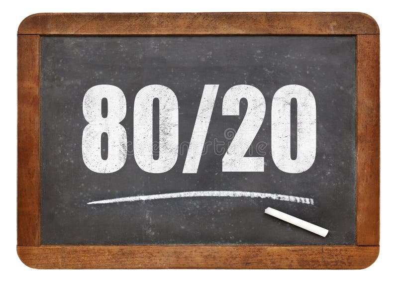 Pareto zasada, eighty-twenty reguła na blackboard fotografia royalty free Pareto zasada, eighty-twenty reguła na blackboard fotografia royalty free