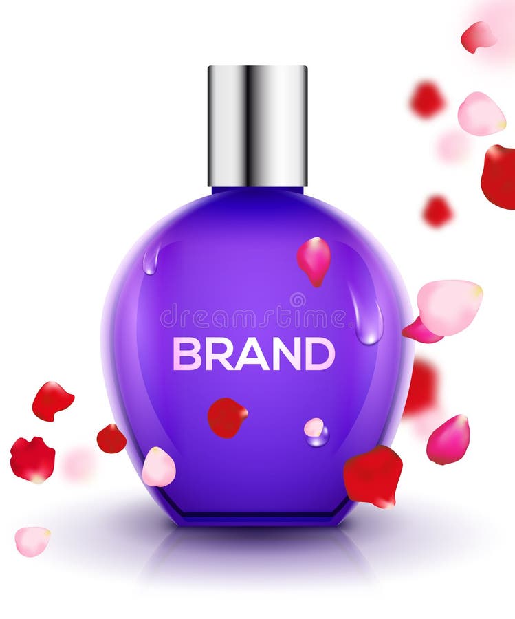 Parfumez le fond de bouteille avec des pétales de rose Maquette florale de produit de conception de bouteille de cosmétique de ro illustration de vecteur Parfumez le fond de bouteille avec des pétales de rose Maquette florale de produit de conception de bouteille de cosmétique de ro illustration de vecteur