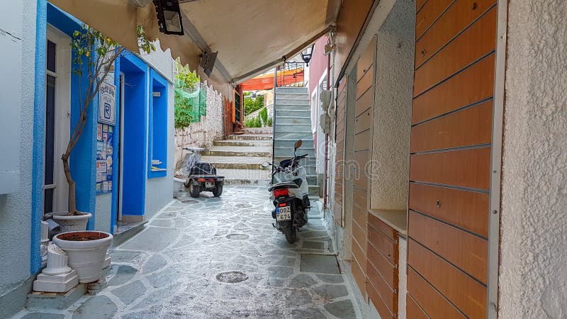 Parga in spring city tourist resort greece royalty free stock photos