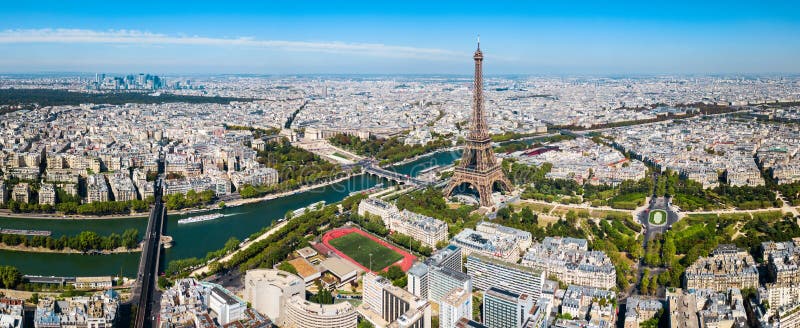 Paris aerial panoramic view, France