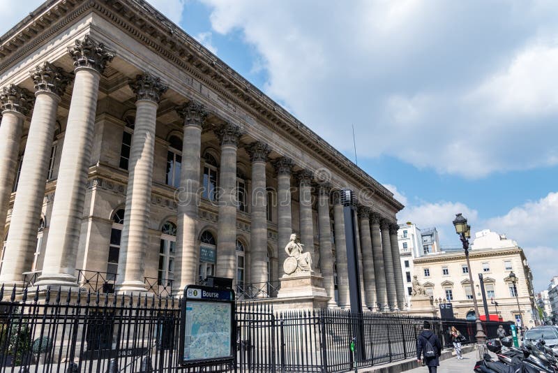 Bourse Stock Exchange in Paris Stock Image - Image of lantern ...