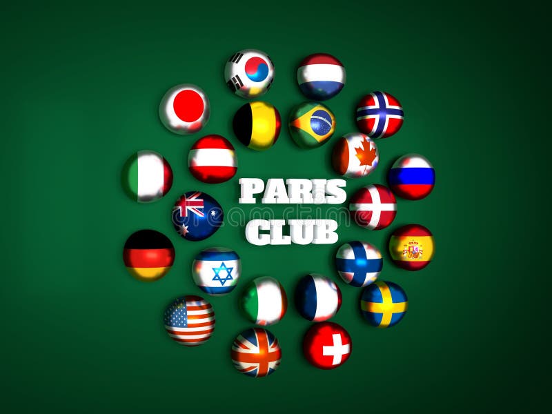 Paris Club Members National Flags Stock Illustration - Illustration of  cloud, retail: 128900640