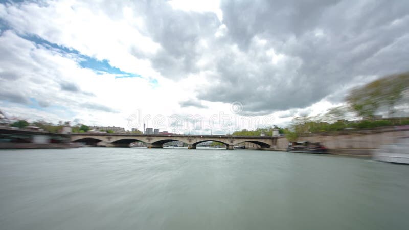 Paris. The excursion motor ship floats down the