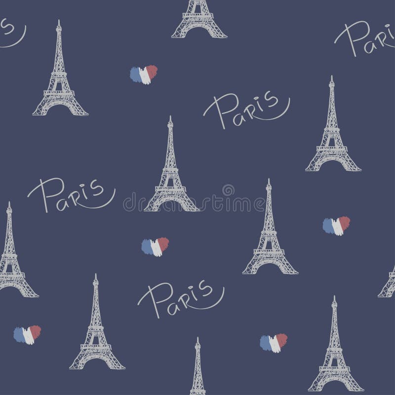Paris favorita Vector a ilustração com a imagem da torre Eiffel Teste padrão sem emenda ilustração royalty free Paris favorita Vector a ilustração com a imagem da torre Eiffel Teste padrão sem emenda ilustração royalty free