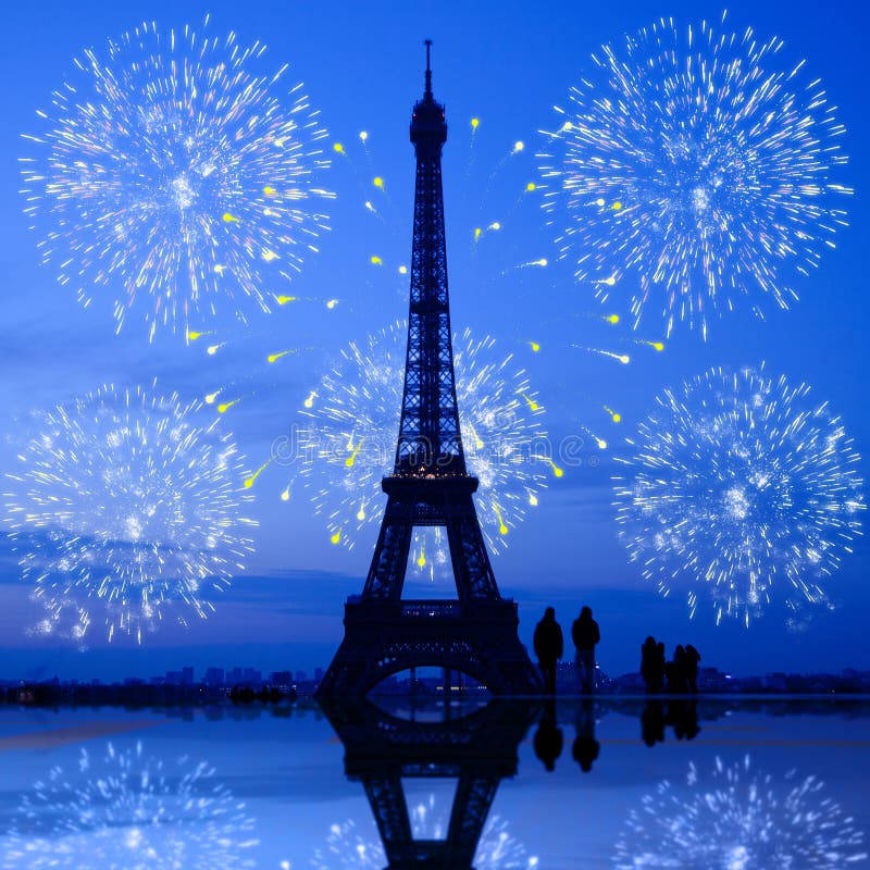Paris Fireworks At Eiffel Tower Stock Photo - Image: 59021722