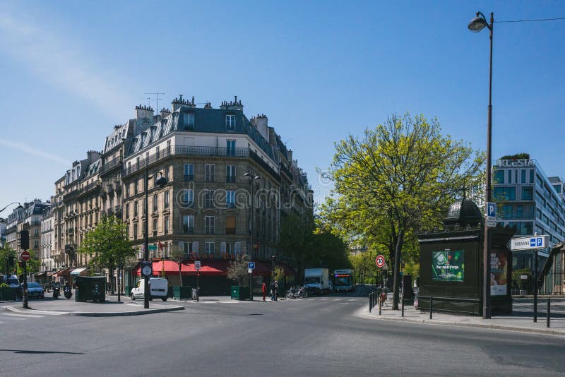 Empty Intersection between Boulevard Pereire and Rue Jouffroy D`Abbans ...