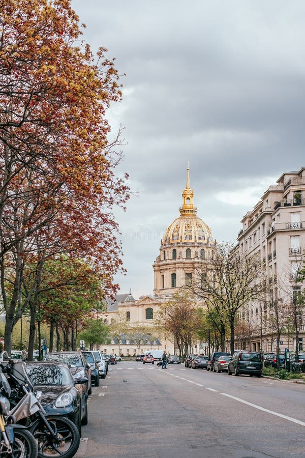 Les Invalides building complex. Paris, France - April 8, 2019: Les Invalides also known as The National Residence of the Invalids, complex of buildings with royalty free stock photo Les Invalides building complex. Paris, France - April 8, 2019: Les Invalides also known as The National Residence of the Invalids, complex of buildings with royalty free stock photo