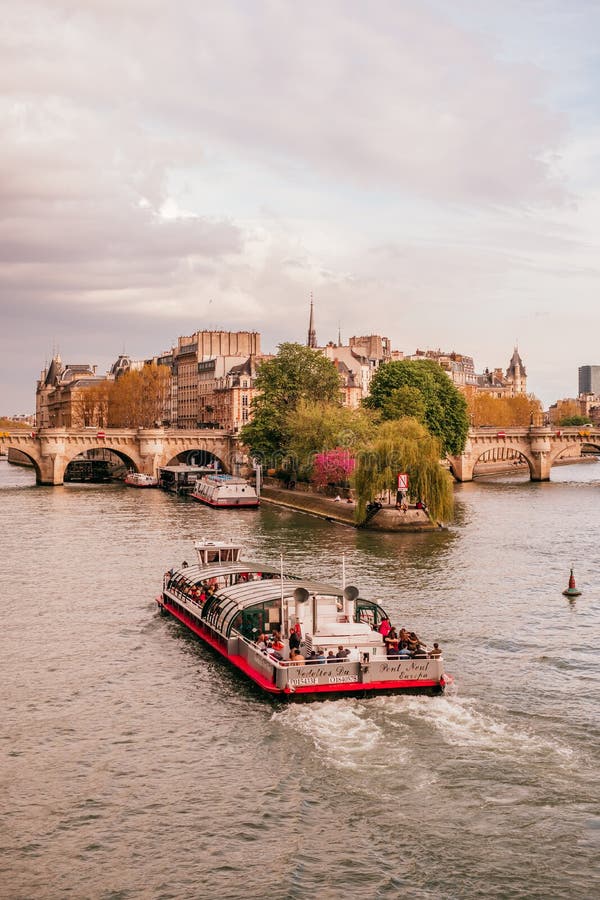 Pont Des Arts And Ile De La Cite - Paris, France Editorial Stock Image