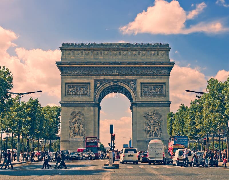 PARIS, FRANCE - August 19, 2017. Paris, France - Famous Triump ...